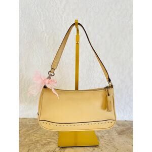 Vtg COACH sand leather Y2K Demi mini convertible wristlet shoulder bag 9860